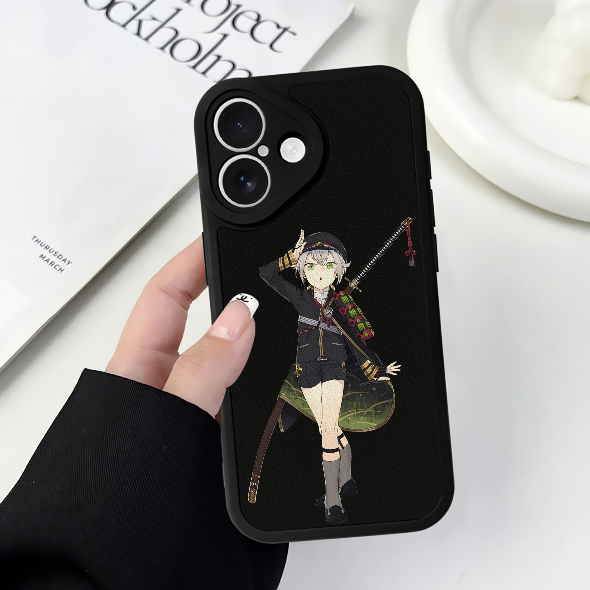 （画像用） 刀剣乱舞 Touken Ranbu 【iPhone 16シリーズ対応】シリコンスマホケース（レザー調） 材質：シリコン